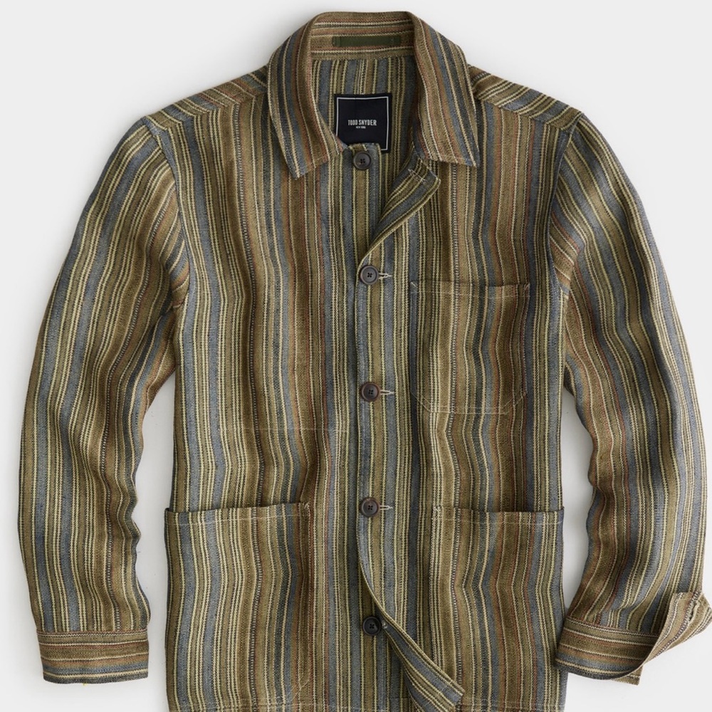 Men’s Small Todd Snyder Italian Linen Multi Stripe Chore Shirt